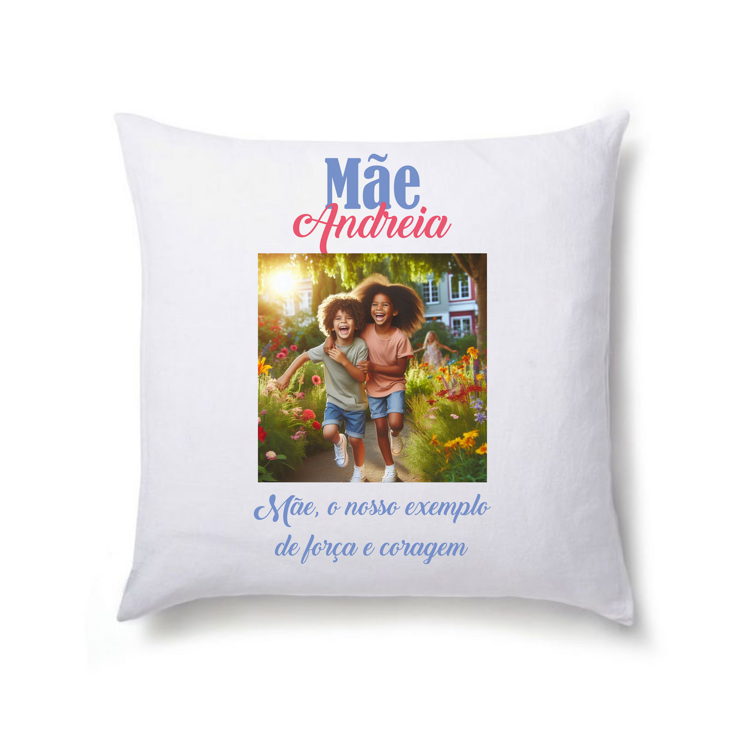 Almofada Personalizada Mãe – Nome e Frase Especial