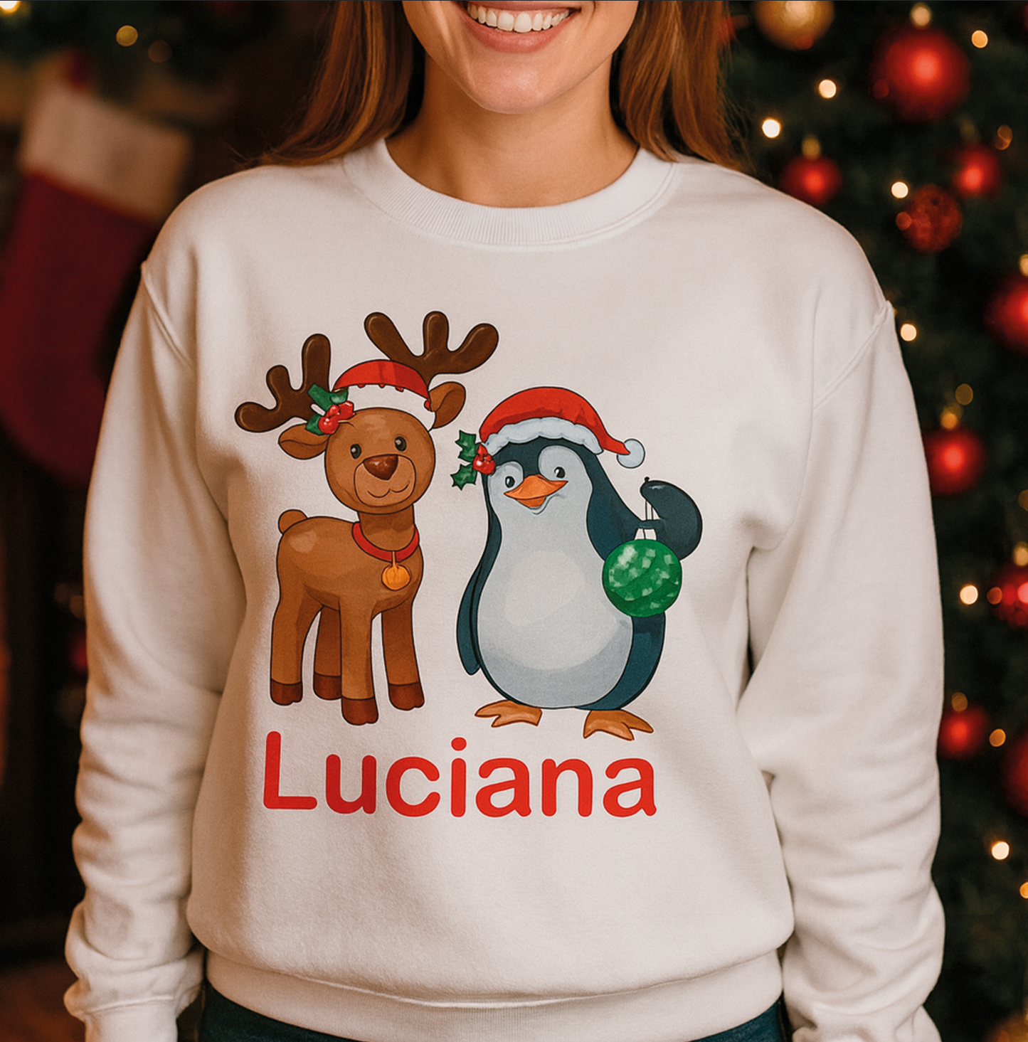 Sweatshirt de Natal Personalizada com Nome