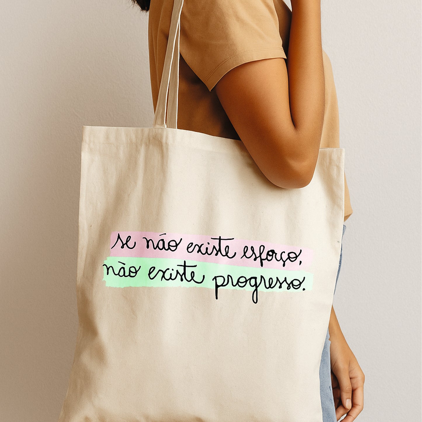 Saco de pano motivacional – Esforço e Progresso