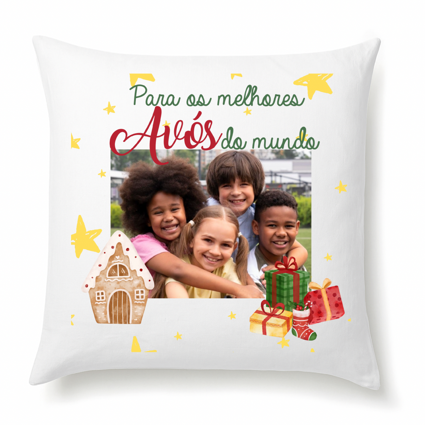Almofada Personalizada de Natal – “Para os Melhores Avós do Mundo”
