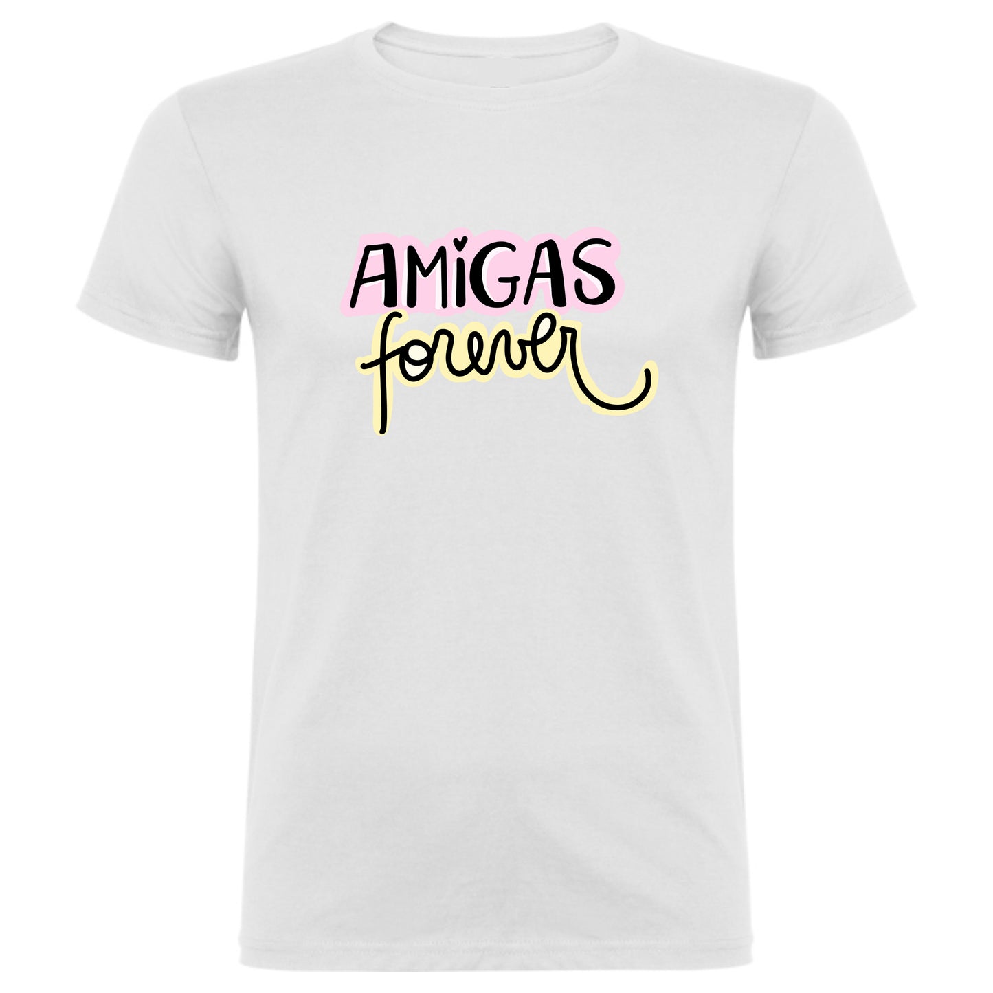 T-shirt Feminina Amigas Forever – Algodão Branco