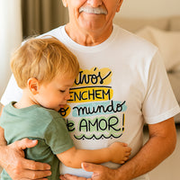 T-shirt Avós Enchem o Mundo de Amor – Algodão Branco
