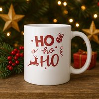 Caneca de Natal “Ho Ho Ho” – Cerâmica Premium 🎄☕