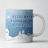 Caneca de Natal Personalizada com Foto – Moldura em Bola de Natal 🎁📸