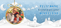 Caneca de Natal Personalizada com Foto – Moldura em Bola de Natal 🎁📸