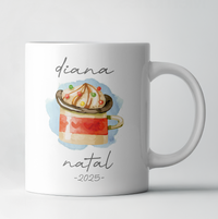 Caneca de Natal Personalizada com Nome – Chocolate Quente com Natas ☕🎅