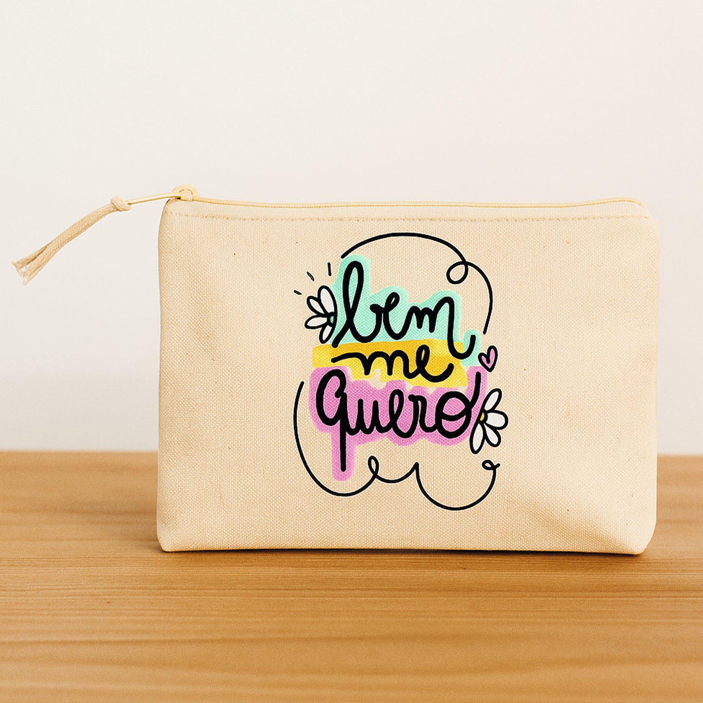 Necessaire “Bem me quero” – Estojo feminino com frase motivacional