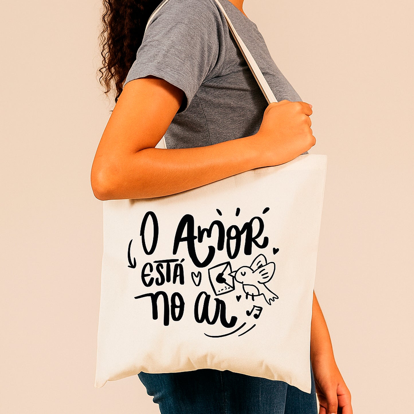 Saco de pano O Amor Está no Ar – Presente Romântico