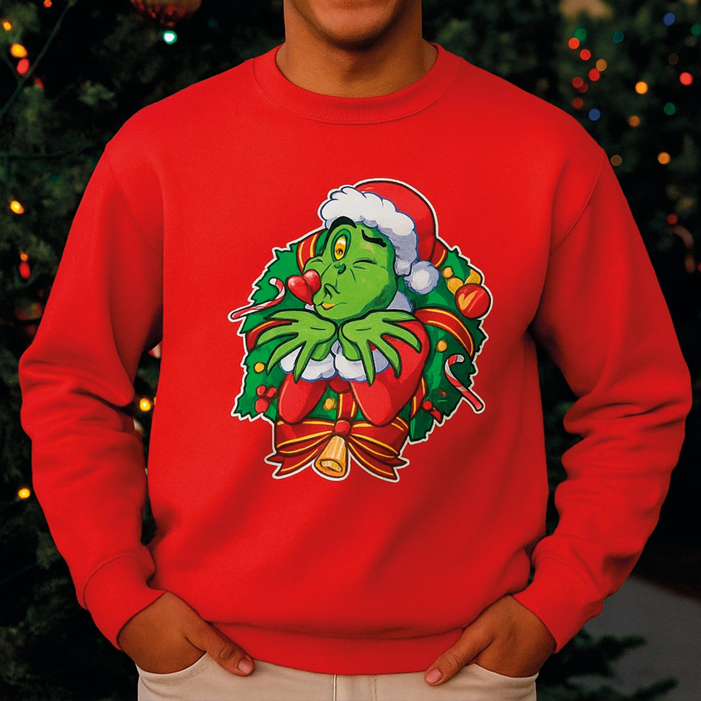 Sweatshirt Grinch Natal Beijo – Estilo divertido