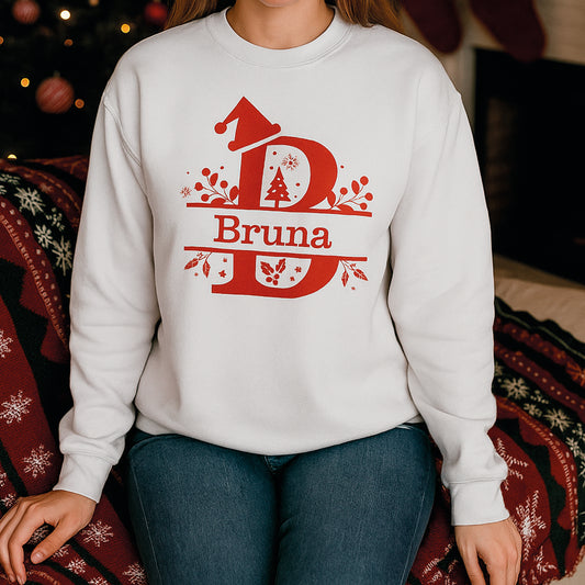 Sweatshirt de Natal  personalizável  – Acrescenta o teu nome