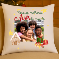 Almofada Personalizada de Natal – “Para os Melhores Avós do Mundo”
