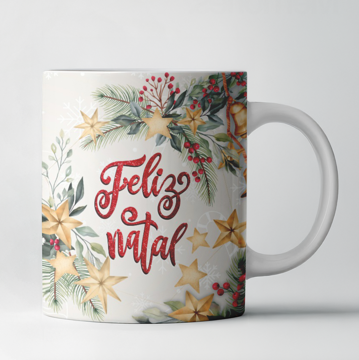 Caneca de Natal “Feliz Natal” – Cerâmica Premium com Design Festivo 🎁☕
