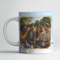Caneca de Natal Amigos – Personalizada com Foto | “Amigos são a Família que Escolhemos Ter”