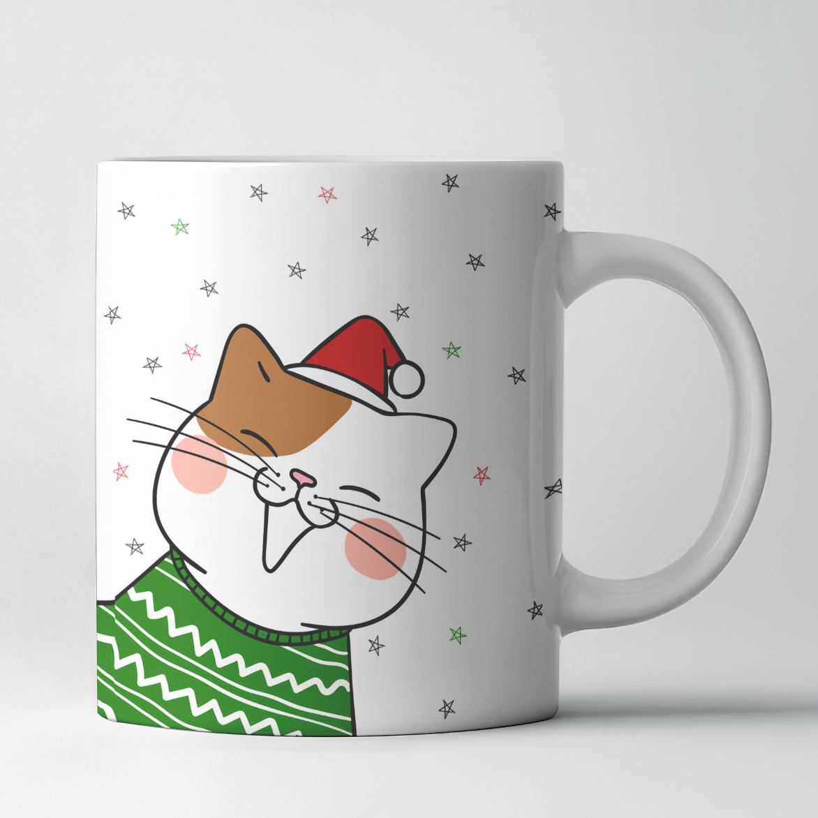Caneca de Natal Gato – “As Melhores Pessoas Têm Gato” | Design Divertido e Festivo