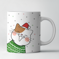 Caneca de Natal Gato – “As Melhores Pessoas Têm Gato” | Design Divertido e Festivo
