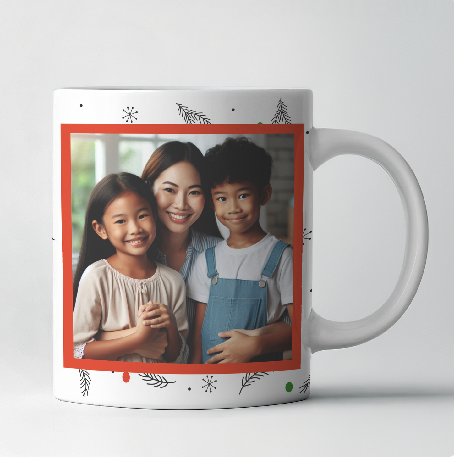 Caneca de Natal Personalizada com Foto – Presente Original com Moldura Festiva 🎁📸