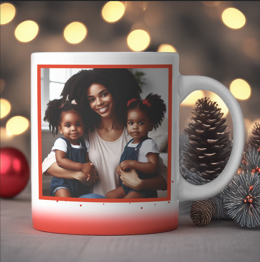 Caneca de Natal Personalizada – Gatinhos na Guirlanda + Foto