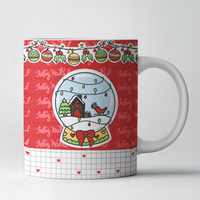 Caneca de Natal – Pinguim e Bola de Neve | Mensagem “Natal Repleto de Amor”