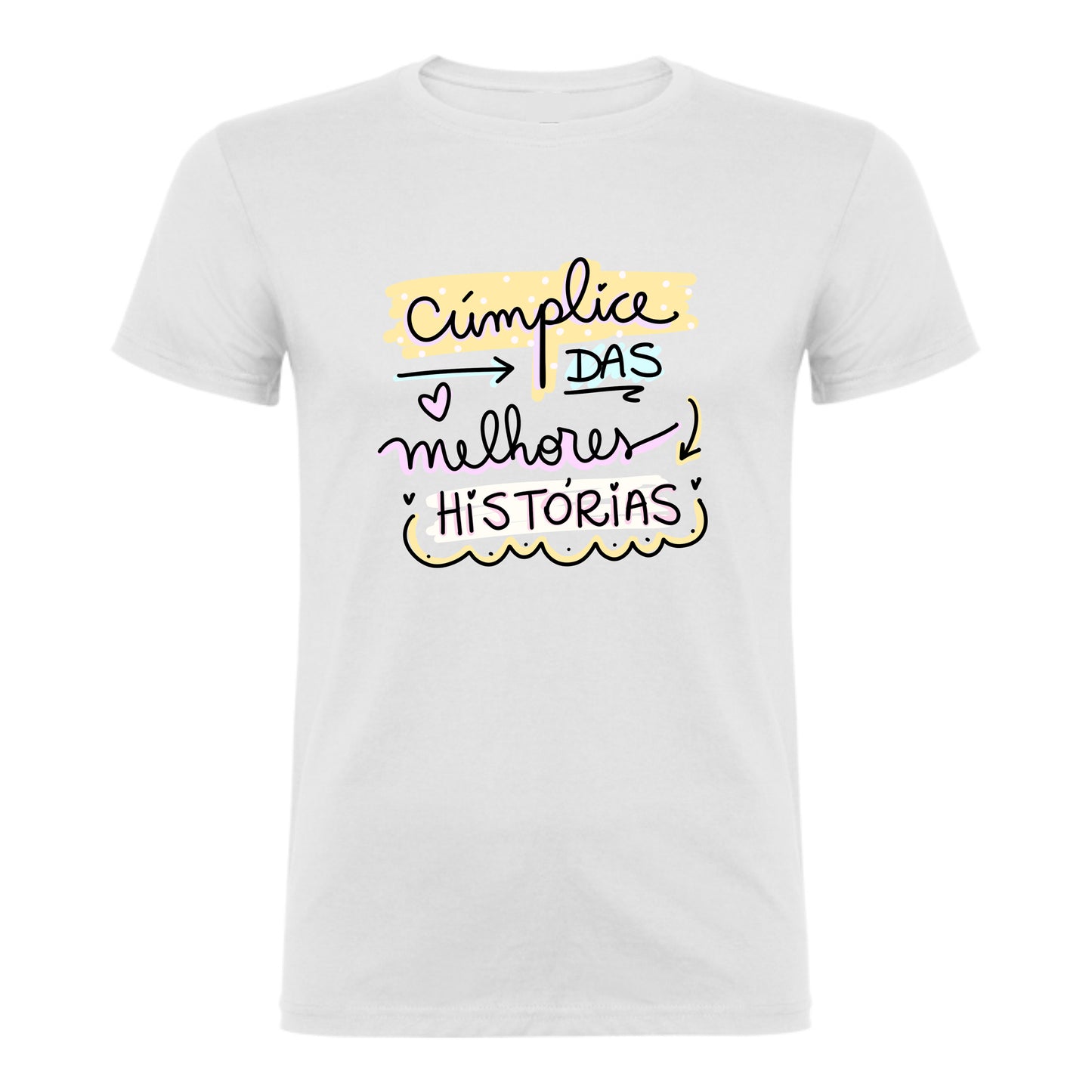 T-shirt Feminina Cúmplice das Melhores Histórias – Algodão Branco