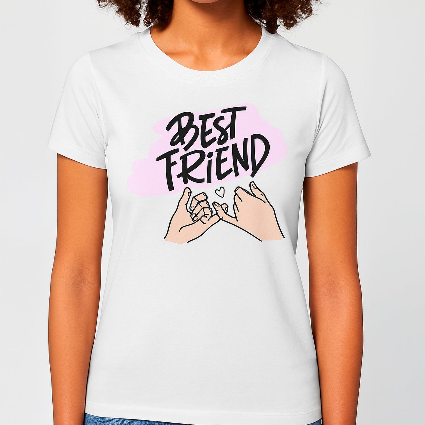 T-shirt Feminina Best Friend – Algodão Branco