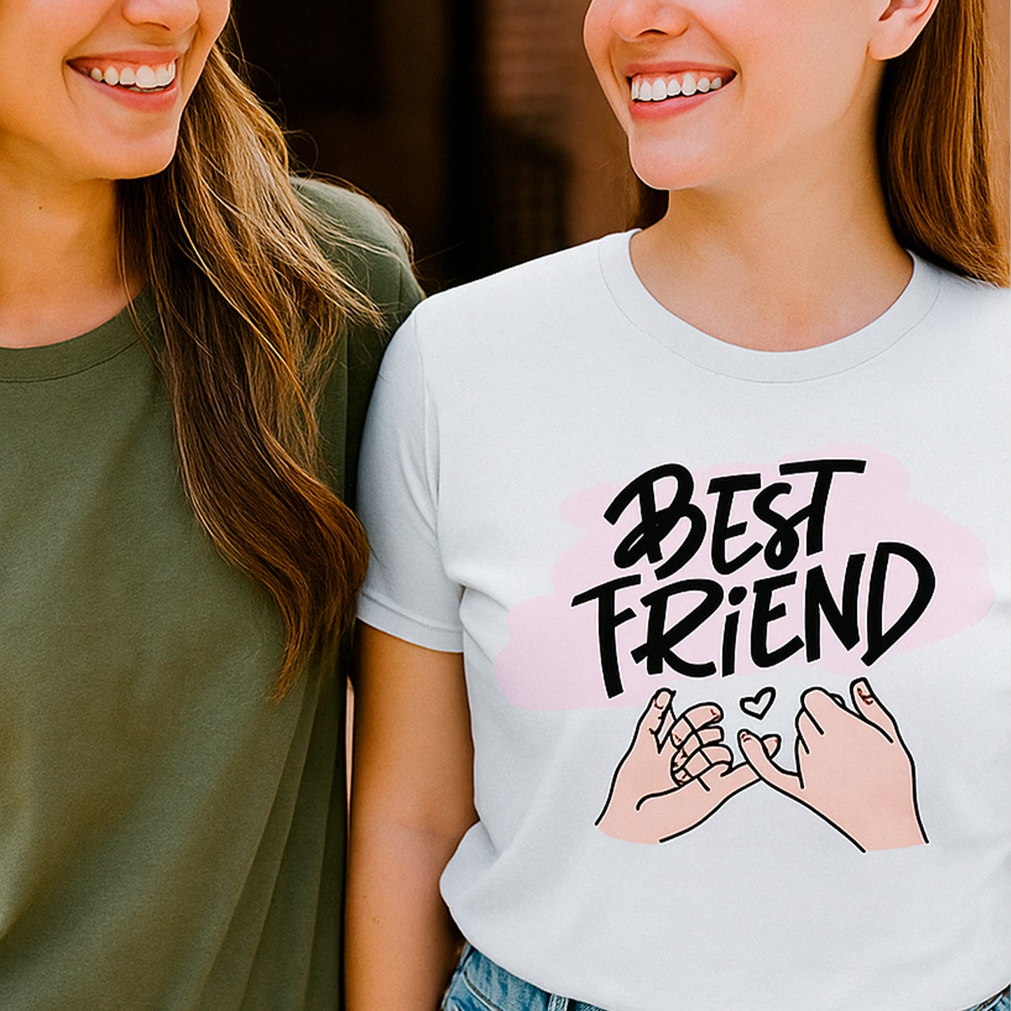 T-shirt Feminina Best Friend – Algodão Branco